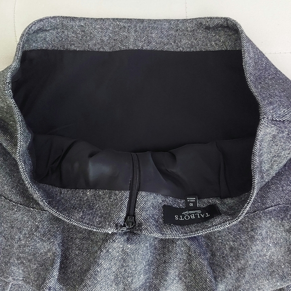 Talbots Skirt grey Gra tweed wool Rayon Poly blend size.10 - Picture 6 of 9
